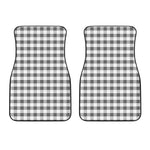 Dark Grey And White Gingham Print Front Car Floor Mats
