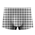 Dark Grey And White Gingham Print Men's Boxer Briefs