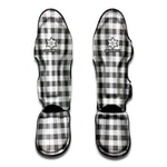 Dark Grey And White Gingham Print Muay Thai Shin Guard