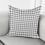 Dark Grey And White Gingham Print Pillow Cover