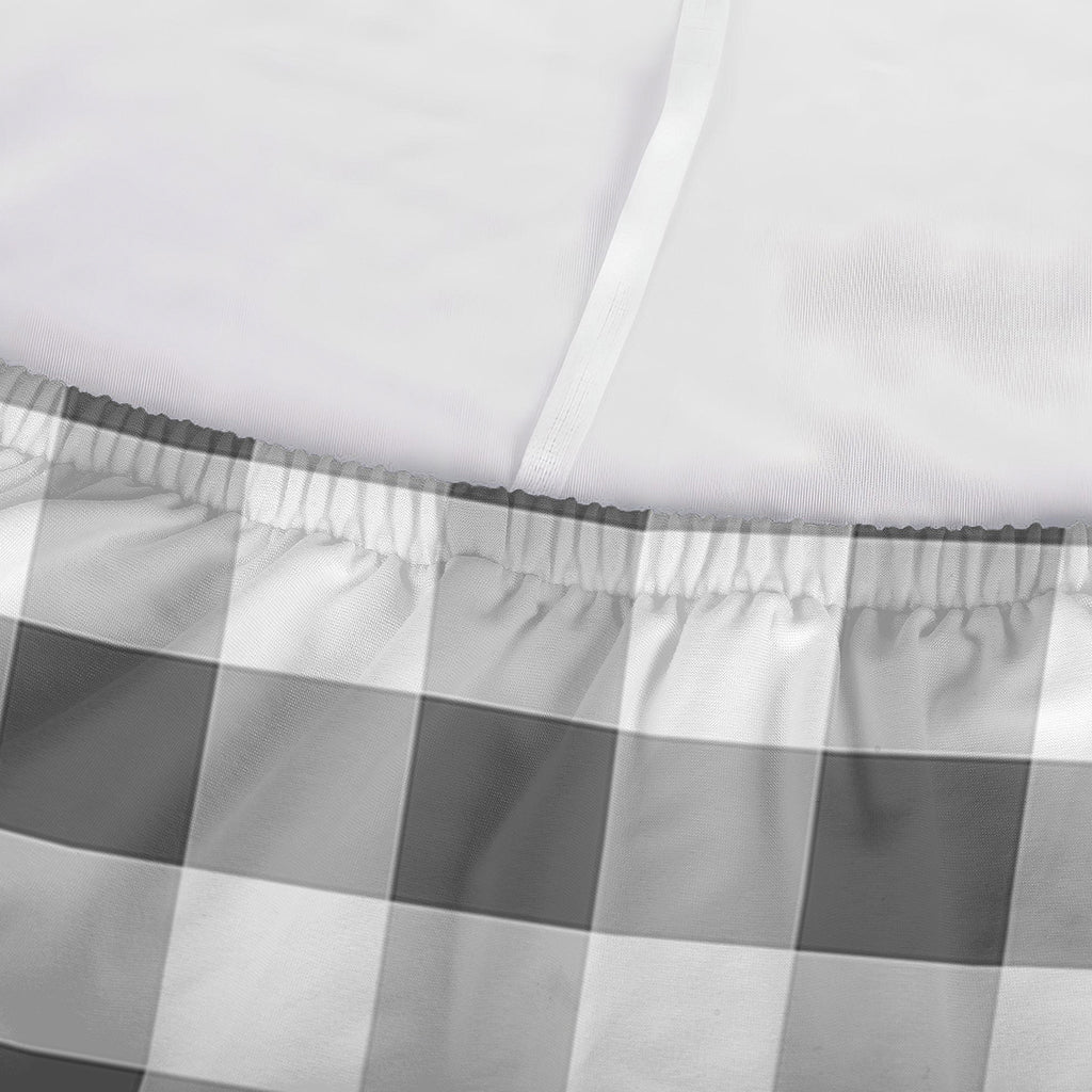 Dark Grey And White Gingham Print Sofa Cover