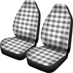 Dark Grey And White Gingham Print Universal Fit Car Seat Covers