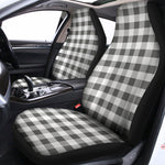 Dark Grey And White Gingham Print Universal Fit Car Seat Covers