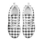 Dark Grey And White Gingham Print White Sneakers