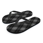Dark Grey Argyle Pattern Print Flip Flops