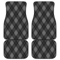 Dark Grey Argyle Pattern Print Front and Back Car Floor Mats