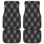 Dark Grey Argyle Pattern Print Front and Back Car Floor Mats