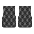 Dark Grey Argyle Pattern Print Front Car Floor Mats