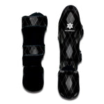 Dark Grey Argyle Pattern Print Muay Thai Shin Guard