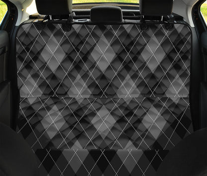 Dark Grey Argyle Pattern Print Pet Car Back Seat Cover