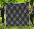 Dark Grey Argyle Pattern Print Quilt