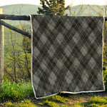 Dark Grey Argyle Pattern Print Quilt