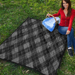 Dark Grey Argyle Pattern Print Quilt
