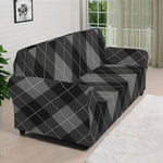 Dark Grey Argyle Pattern Print Sofa Cover