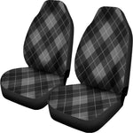 Dark Grey Argyle Pattern Print Universal Fit Car Seat Covers