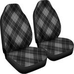 Dark Grey Argyle Pattern Print Universal Fit Car Seat Covers