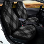 Dark Grey Argyle Pattern Print Universal Fit Car Seat Covers
