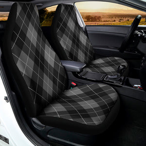 Dark Grey Argyle Pattern Print Universal Fit Car Seat Covers