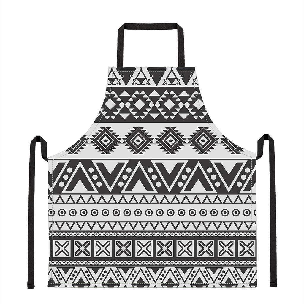 Dark Grey Aztec Pattern Print Apron
