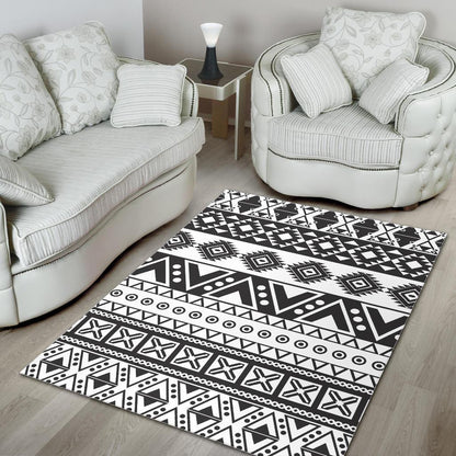 Dark Grey Aztec Pattern Print Area Rug GearFrost