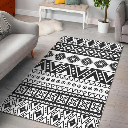 Dark Grey Aztec Pattern Print Area Rug GearFrost