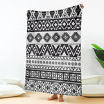 Dark Grey Aztec Pattern Print Blanket