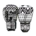 Dark Grey Aztec Pattern Print Boxing Gloves