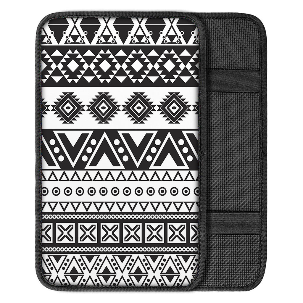 Dark Grey Aztec Pattern Print Car Center Console Cover