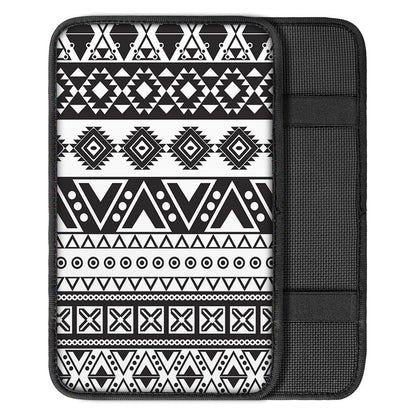 Dark Grey Aztec Pattern Print Car Center Console Cover
