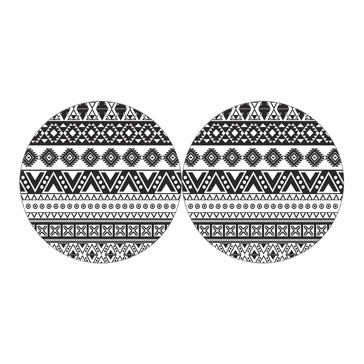 Dark Grey Aztec Pattern Print Car Coasters