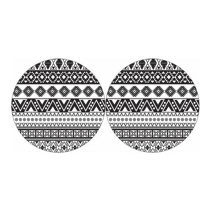 Dark Grey Aztec Pattern Print Car Coasters