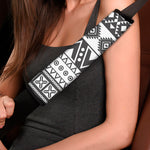 Dark Grey Aztec Pattern Print Car Seat Belt Covers