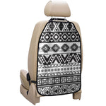 Dark Grey Aztec Pattern Print Car Seat Organizers
