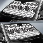 Dark Grey Aztec Pattern Print Car Sun Shade GearFrost