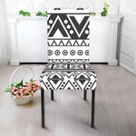 Dark Grey Aztec Pattern Print Dining Chair Slipcover