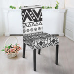 Dark Grey Aztec Pattern Print Dining Chair Slipcover