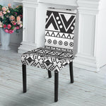 Dark Grey Aztec Pattern Print Dining Chair Slipcover