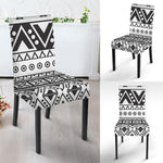 Dark Grey Aztec Pattern Print Dining Chair Slipcover
