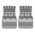 Dark Grey Aztec Pattern Print Front Car Floor Mats
