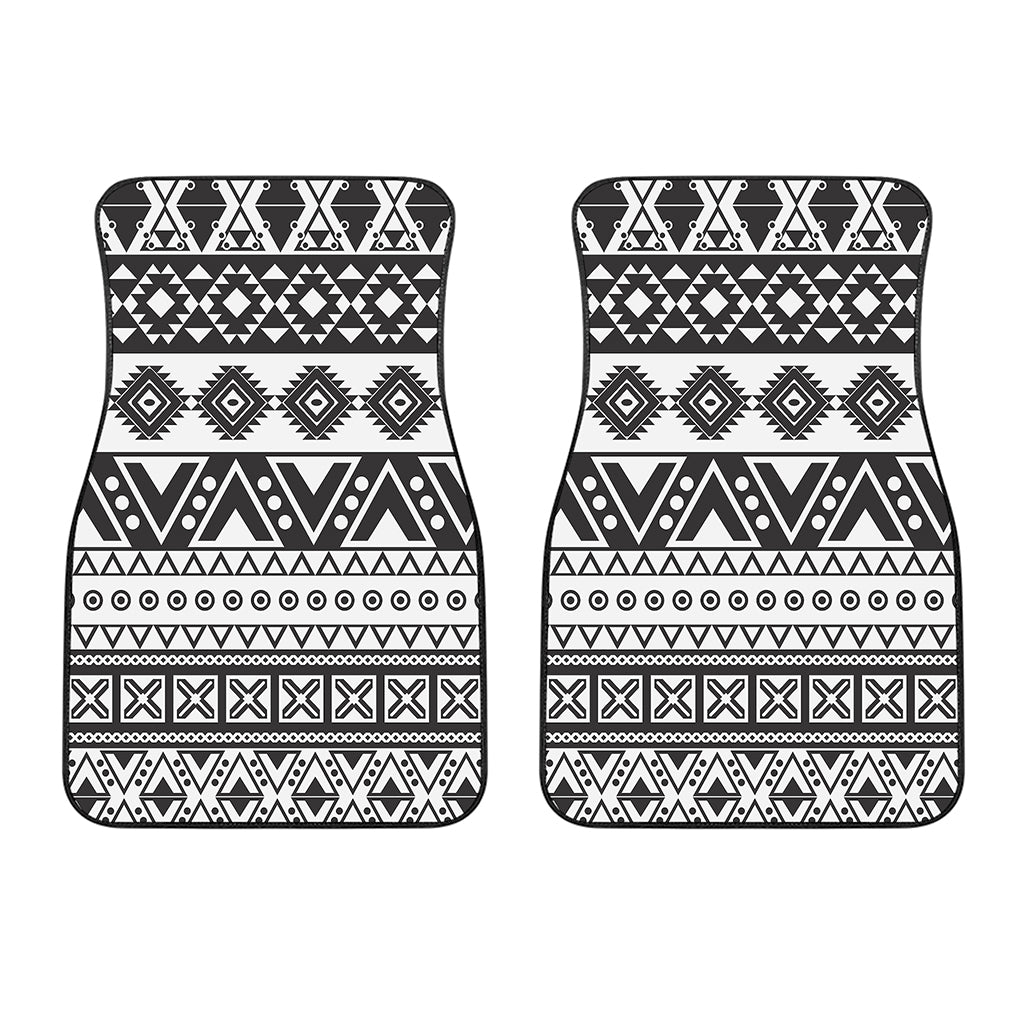 Dark Grey Aztec Pattern Print Front Car Floor Mats