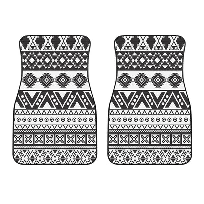 Dark Grey Aztec Pattern Print Front Car Floor Mats