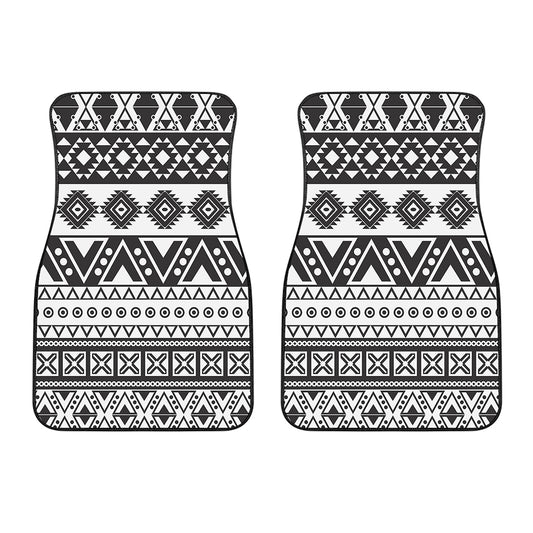 Dark Grey Aztec Pattern Print Front Car Floor Mats