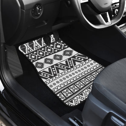Dark Grey Aztec Pattern Print Front Car Floor Mats