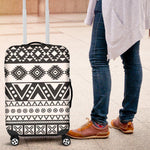Dark Grey Aztec Pattern Print Luggage Cover GearFrost