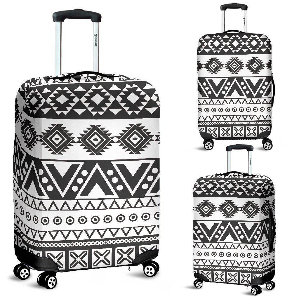 Dark Grey Aztec Pattern Print Luggage Cover GearFrost