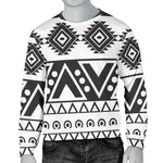 Dark Grey Aztec Pattern Print Men's Crewneck Sweatshirt GearFrost