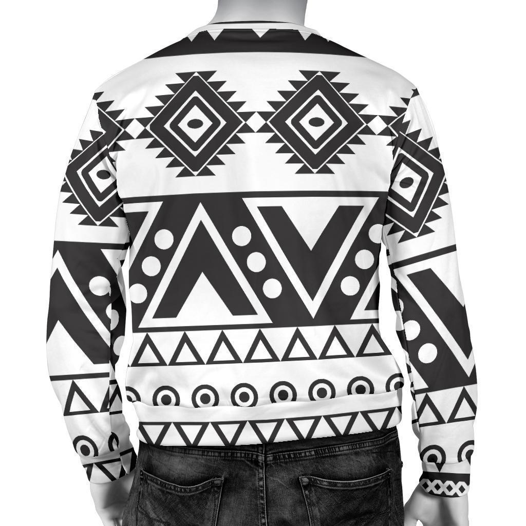 Dark Grey Aztec Pattern Print Men's Crewneck Sweatshirt GearFrost