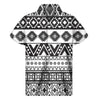 Dark Grey Aztec Pattern Print Men's Short Sleeve Shirt