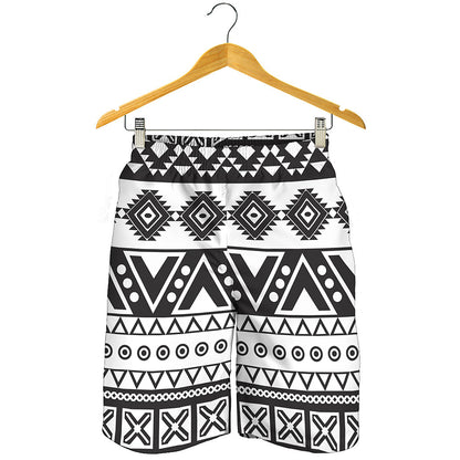 Dark Grey Aztec Pattern Print Men's Shorts