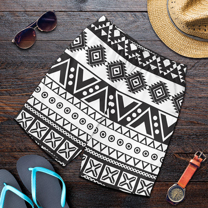 Dark Grey Aztec Pattern Print Men's Shorts